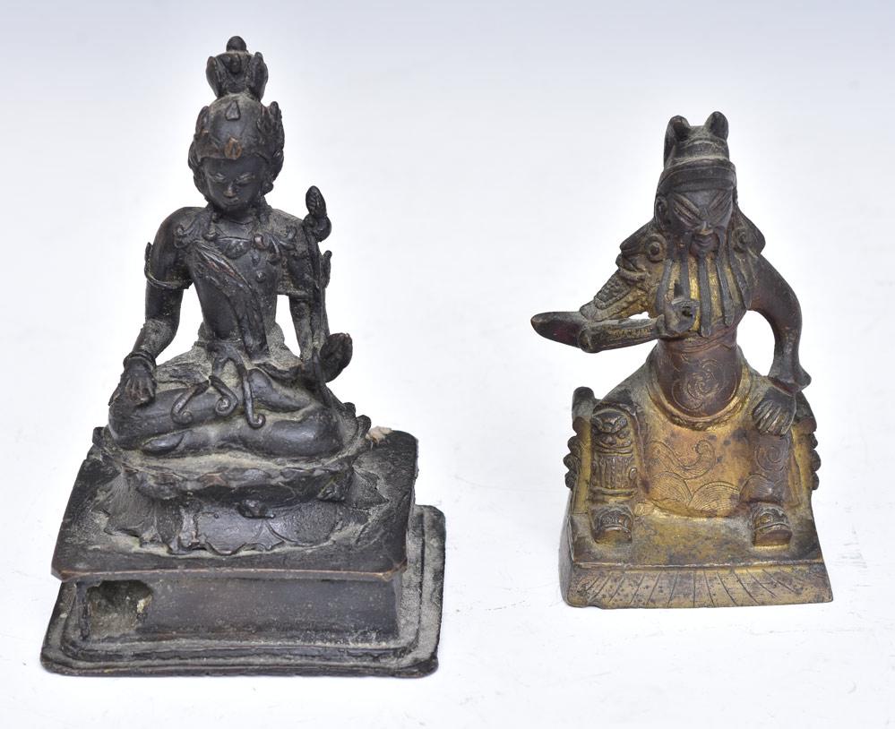 Two Asian Bronze Figures of Deities (1 of 4)