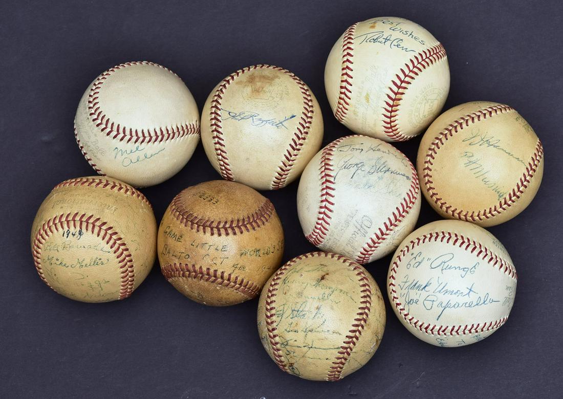 Signed Baseballs (9) + Collection AP Photographs (1 of 6)