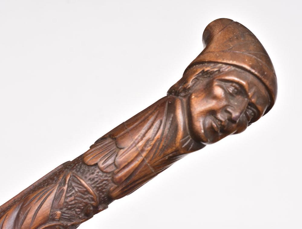 Continental Carved Wooden Cane (1 of 3)