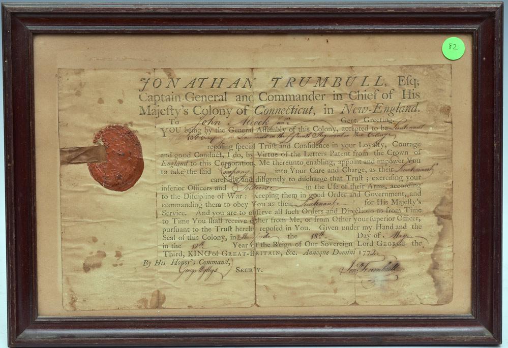 Jonathan Trumbull Signed Document (1 of 2)