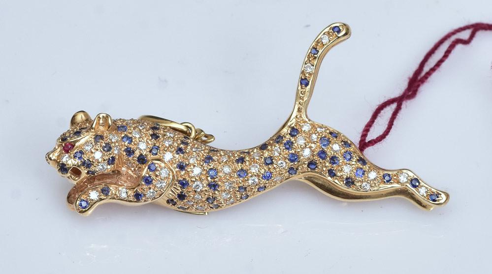 18k Gold Leopard Brooch/Pendant (1 of 1)