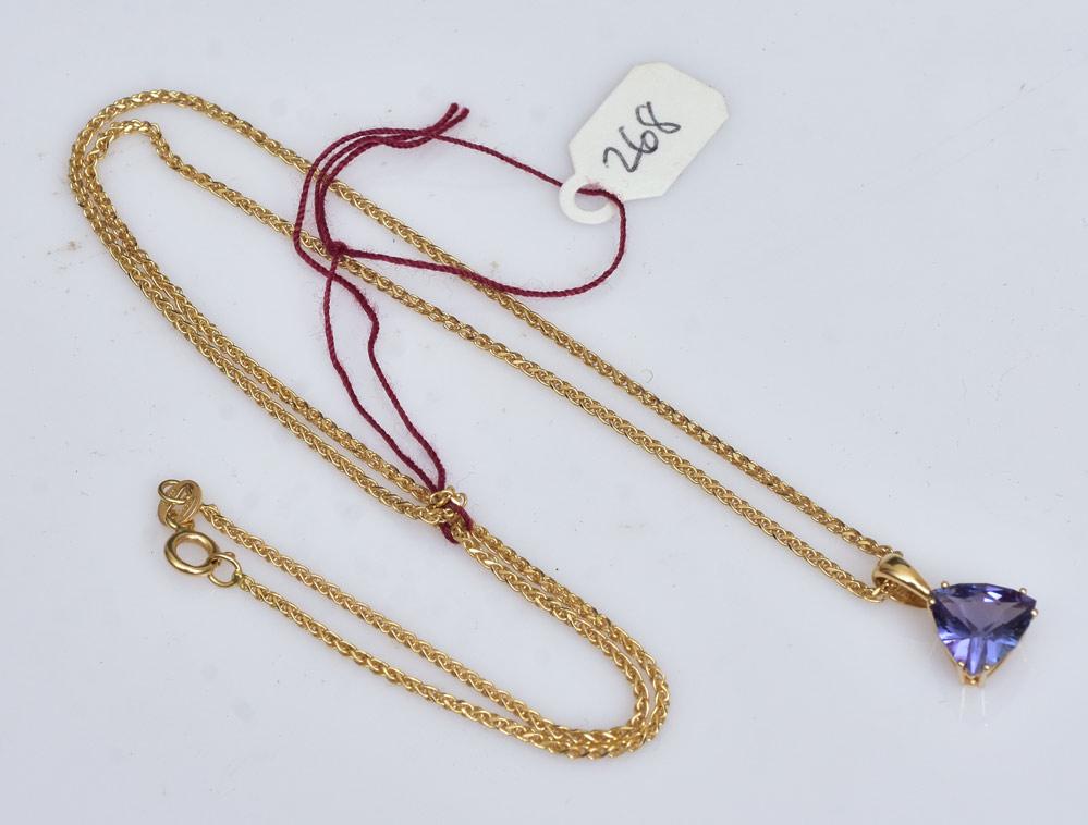 18k Gold Tanzanite Pendant (1 of 1)
