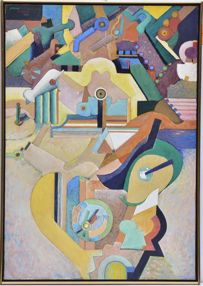 Karl Hagedorn: Arcana 40" x 28" oil on canvas signed, titled and dated 1991 upper left