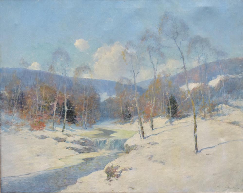 Ernest Albert: Winter Landscape 32" x 40" oil on canvas signed and dated 1937 lower right