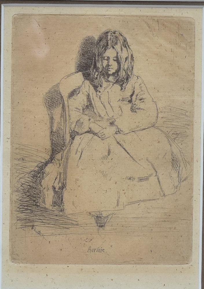 James Abbott McNeill Whistler: Annie Seated etching on laid paper 5 5/16" x 7 3/4" sheet