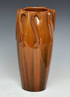 Clement Massier Vase: by Lucien Levy-Dhurmer 13" high, signed early 20th century