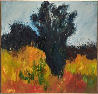 Nanno de Groot: A Tree in Autumn, 1959 50" x 52" oil on canvas signed and dated upper right