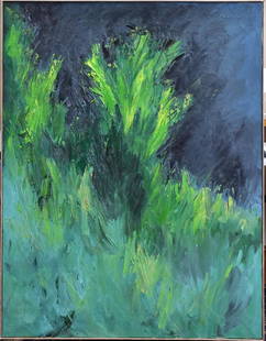 Nanno de Groot: Greenery, 1959 51 1/2" x 40" oil on canvas signed and dated upper right