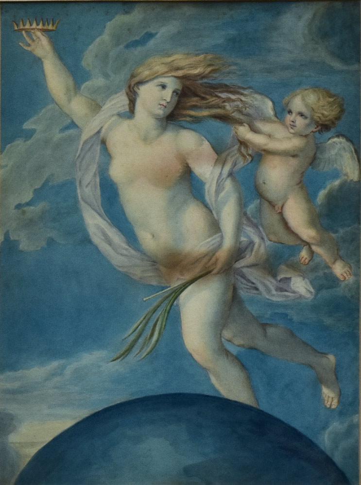 G. H. Naylor: Venus 15" x 11" watercolor signed and dated 1793