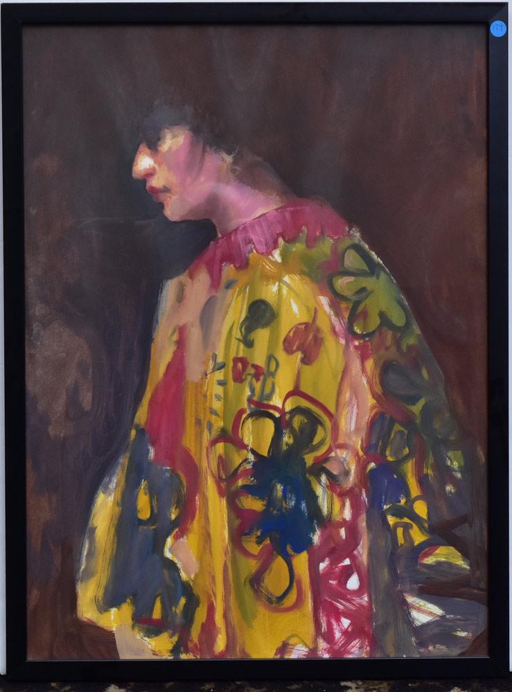 Sara Cambria: Profile Study of a Woman 30" x 22 1/2" oil on paper signed verso