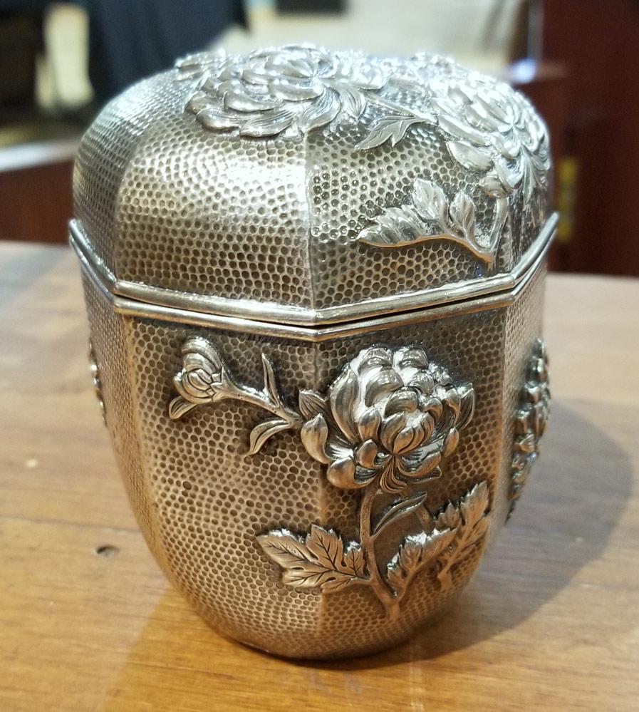 Japanese Silver Tea Caddy (1 of 3)