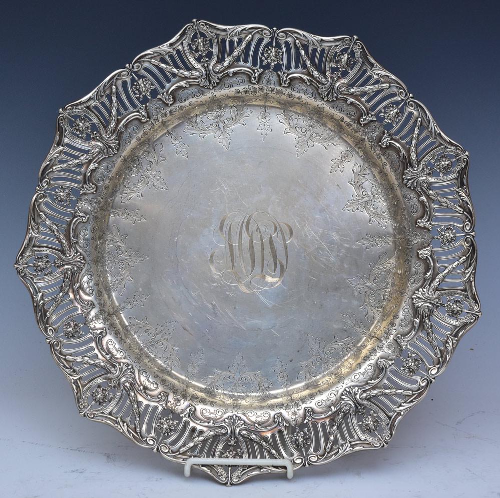Sterling Silver Reticulated Tray (1 of 2)
