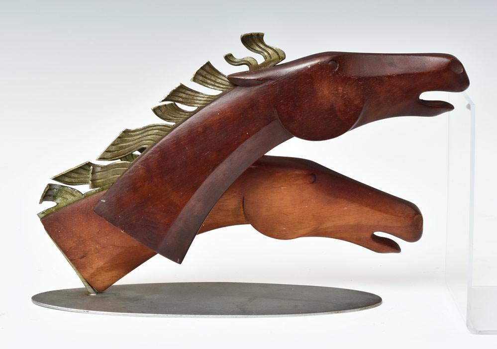 Hagenauer Double Horse Head Sculpture (1 of 4)