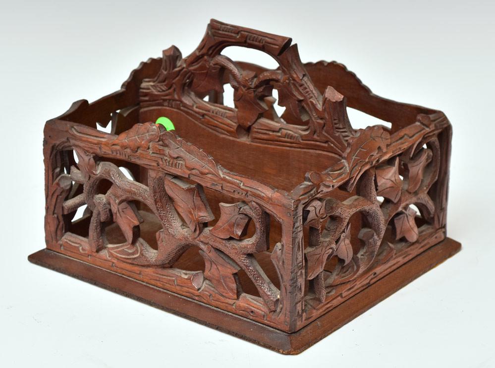 Black Forest Carved Wooden Letter Box (1 of 1)