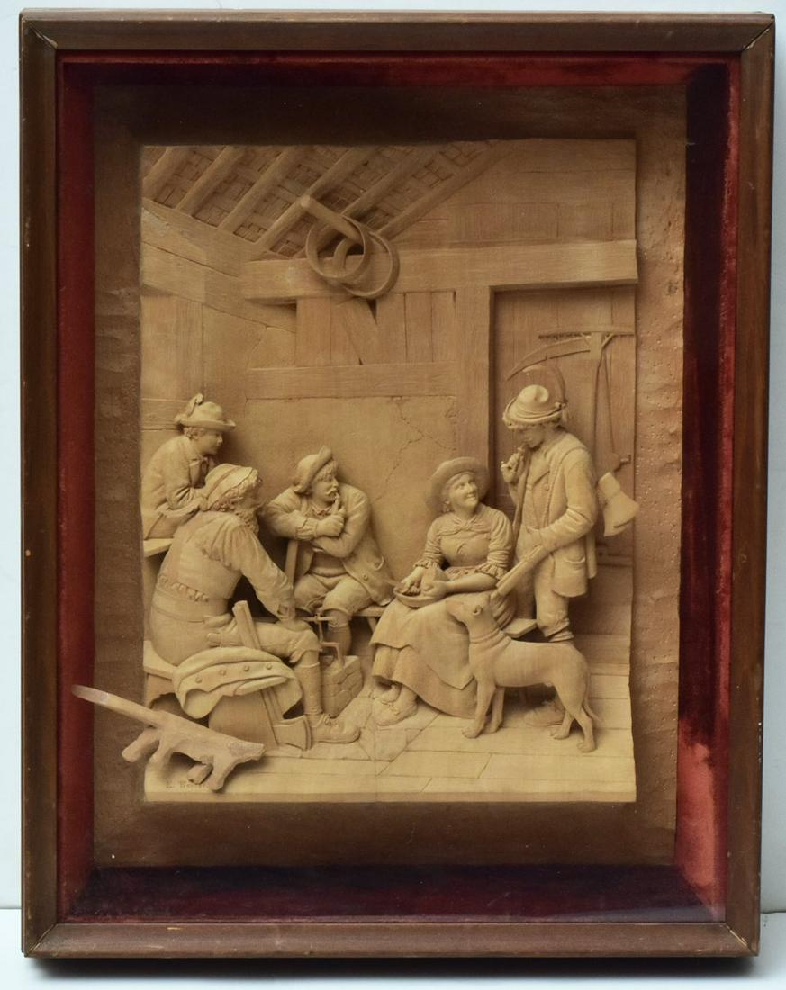 Bavarian Carved Wooden Relief (1 of 4)