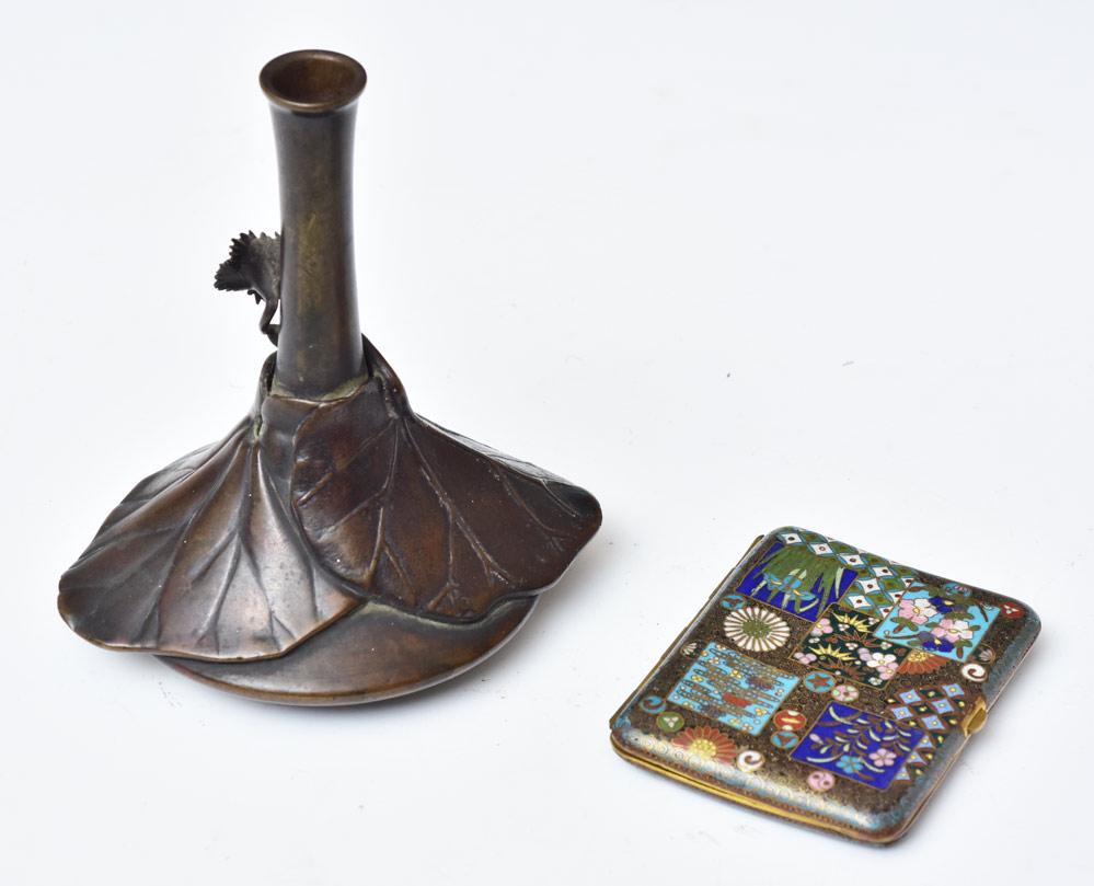 Meiji Cigarette Case and Meiji Bronze Vase (1 of 3)