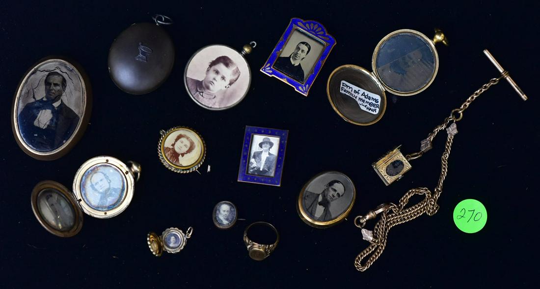 Group of Photographic Pins and Lockets and Ring (1 of 5)