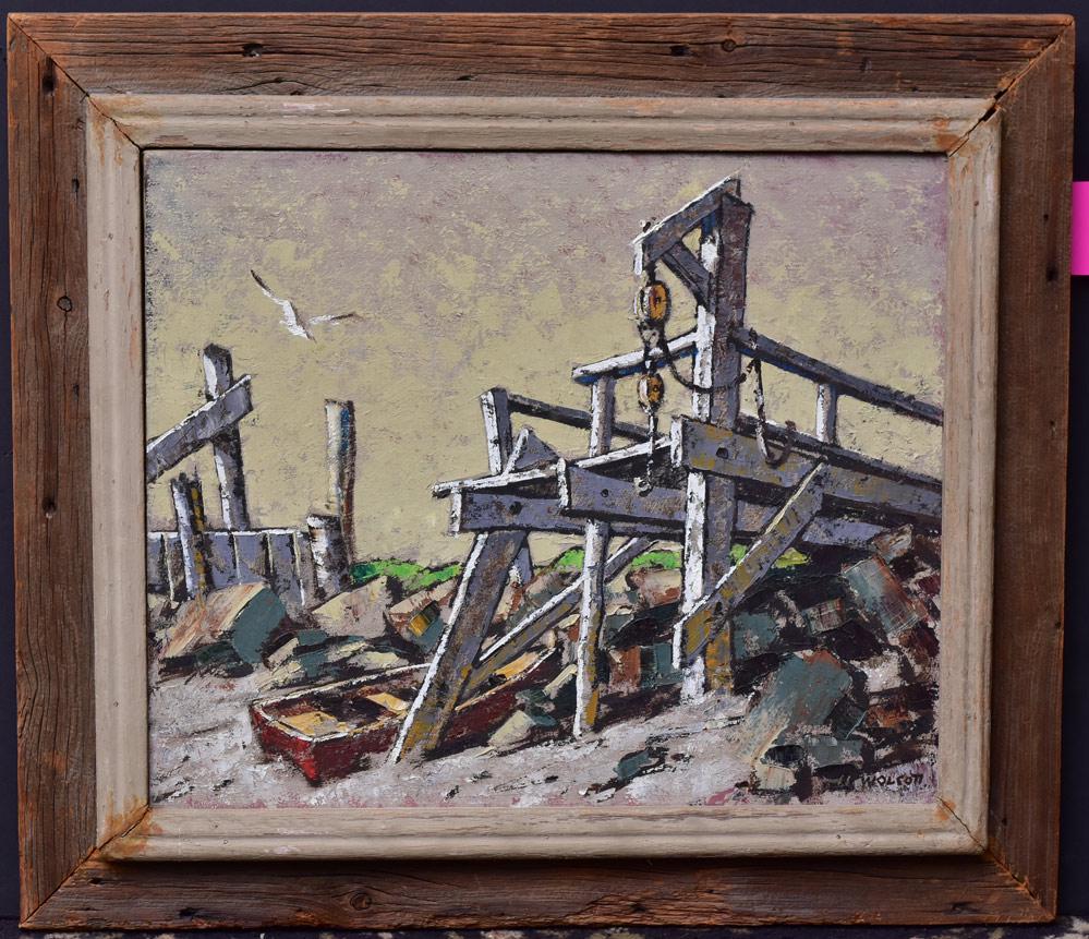 H.C. Wolcott: Low Tide 20"x24" oil on canvas signed lower right