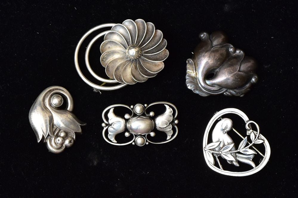 Sterling Silver Brooches (5) (1 of 1)