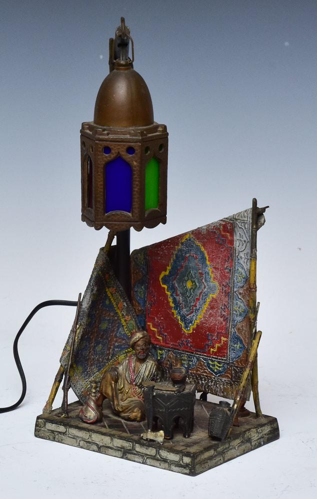 Vienna Cold Painted White Metal Lamp (1 of 1)