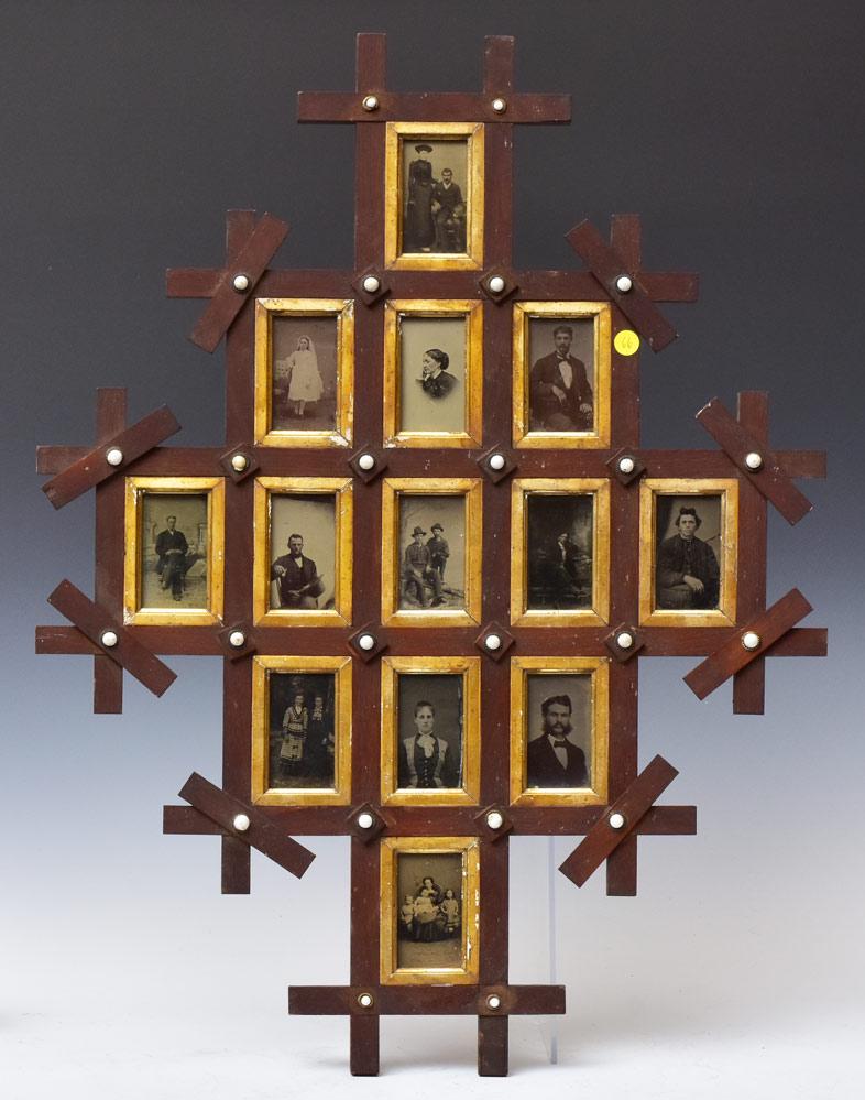 Framed Family Group Tin Type Photographs (1 of 3)