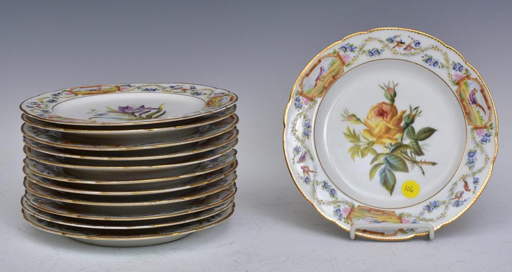 English Porcelain Paint Decorated Cabinet Plates (1 of 2)