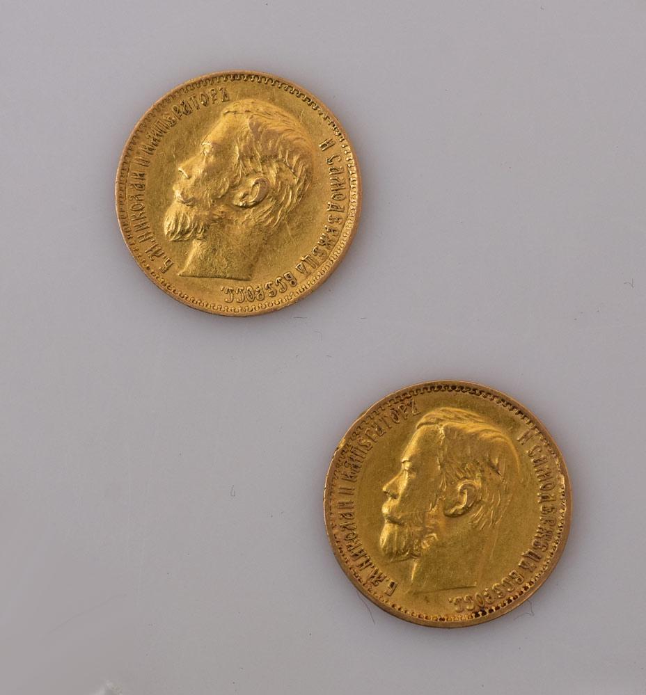 Two 5 Rubles Gold Coins1898 - Russia - Nicholas II (1 of 2)