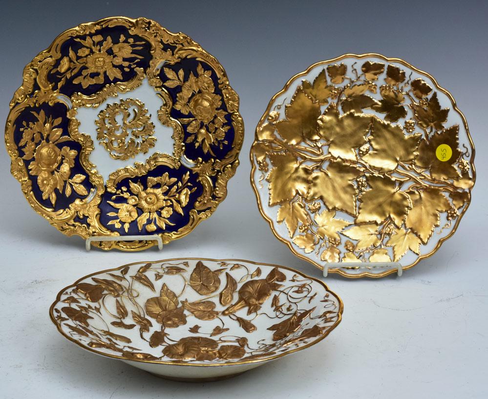 Three Meissen Porcelain Gilt Plates (1 of 2)