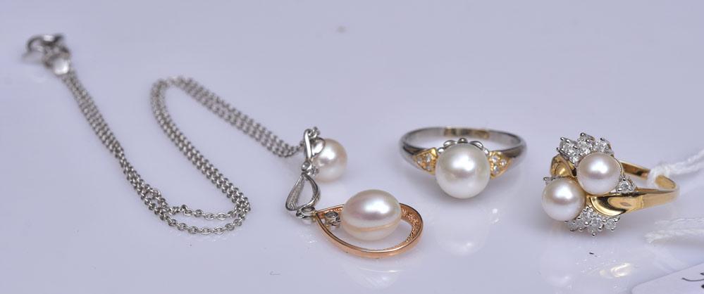 14k Gold Pearl and Diamond Jewelry (1 of 1)