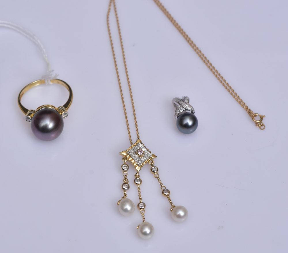 14k Gold Pearl and Diamond Jewelry (1 of 1)