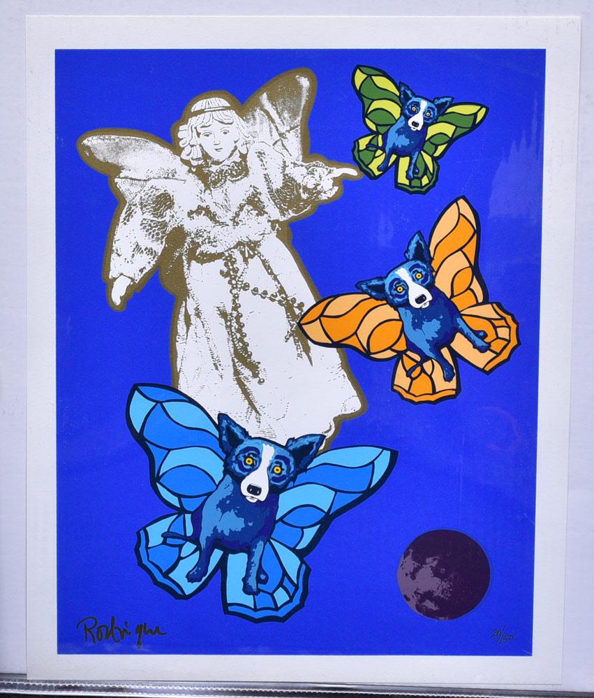 George Rodrigue: Angel Baby 22" x 17 1/2" silkscreen numbered from an edition of 150 signed lower left unframed