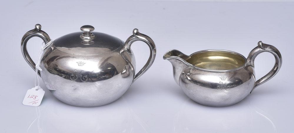 Russian Silver Creamer and Sugar (1 of 3)