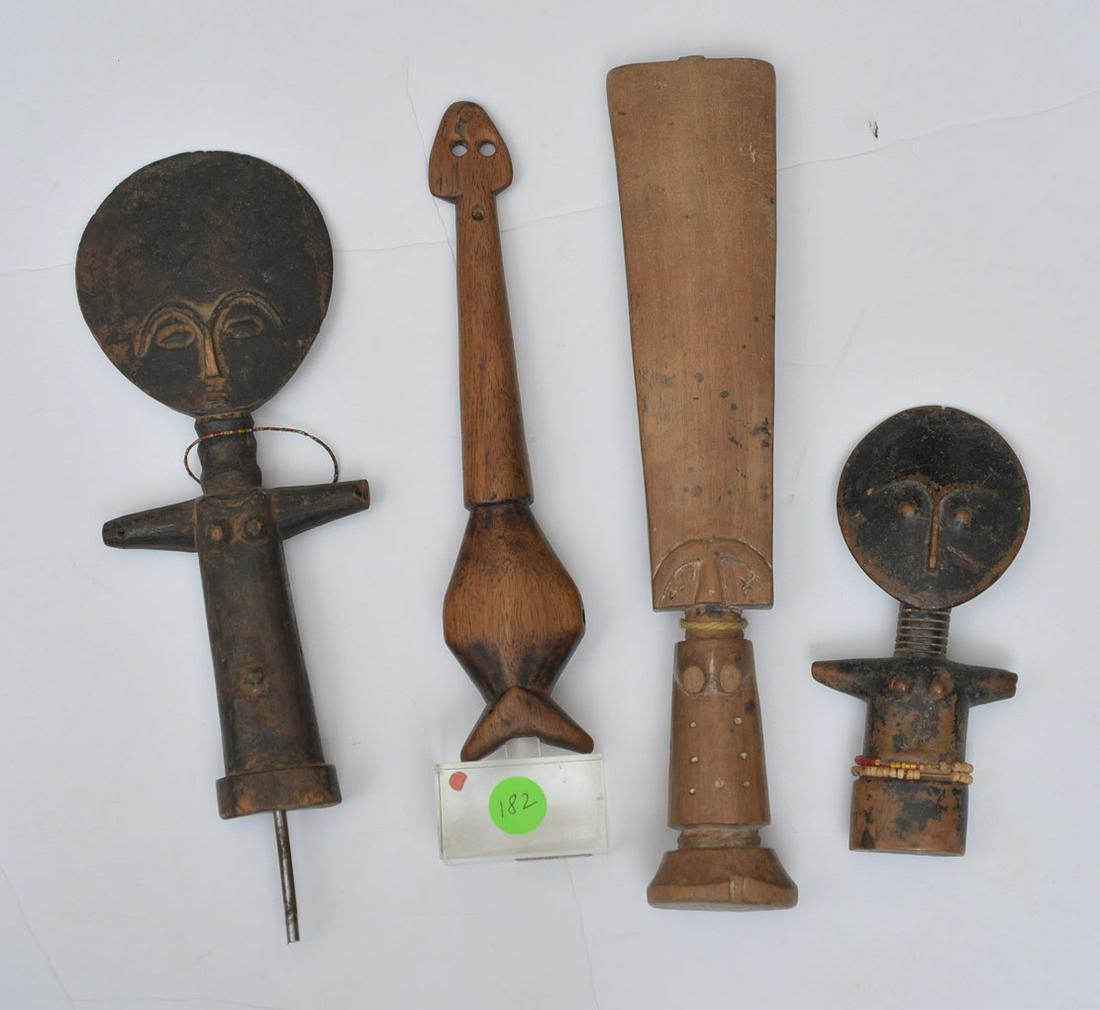 Four African Carved Wooden Fertility Figures (1 of 1)