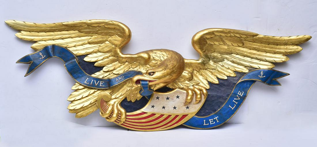 Bellamy Style Carved Wooden Eagle (1 of 6)