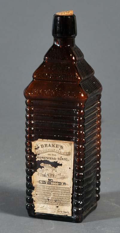 DRAKE'S BITTERS BOTTLE 9 3/4" high: DRAKE'S BITTERS BOTTLE 9 3/4" high