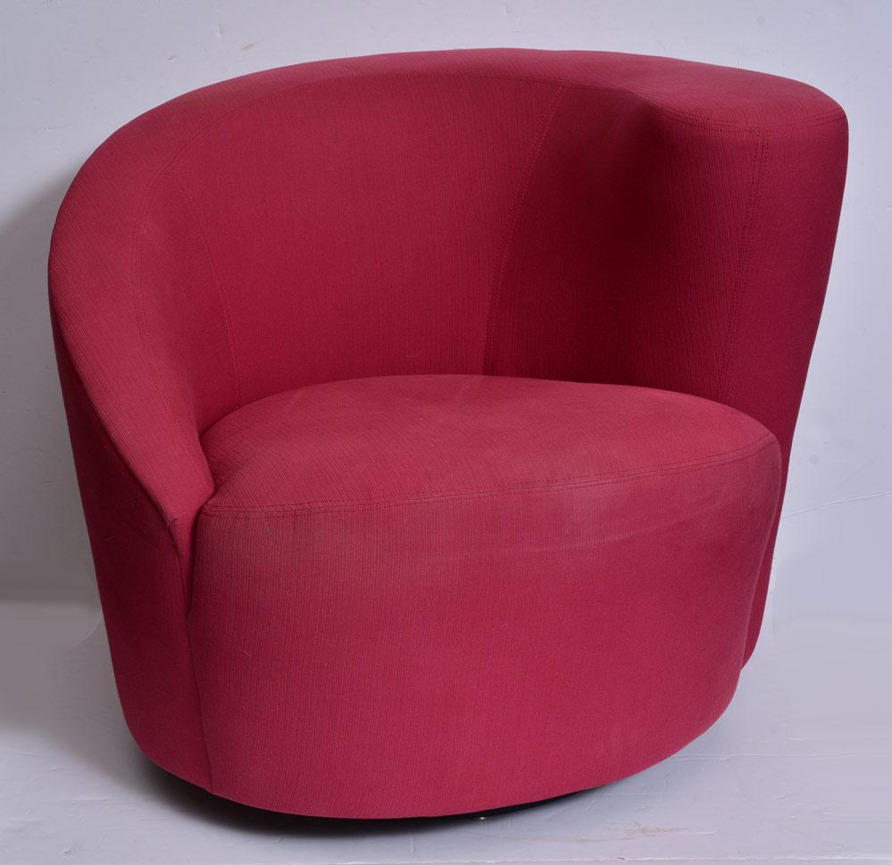 Modern Nautilus Swivel Chair: attributed to Vladimir Kagan 27 1/2" high, 36" wide unsigned