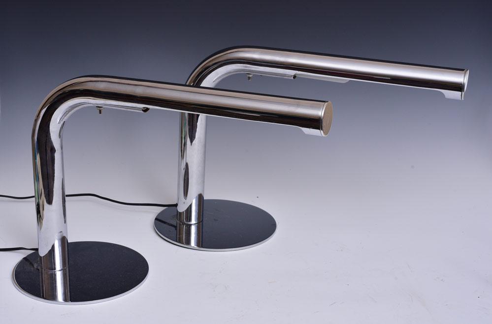 Pair of Sonneman Chrome Table Lamps (1 of 2)
