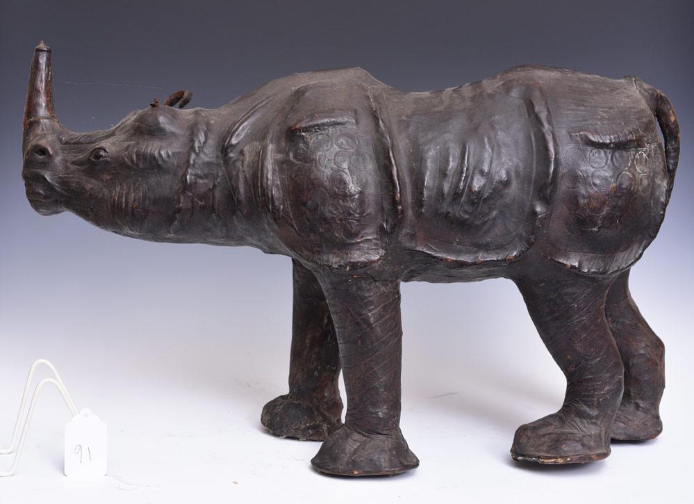 Leather Footstool in form of a Rhinoceros (1 of 3)