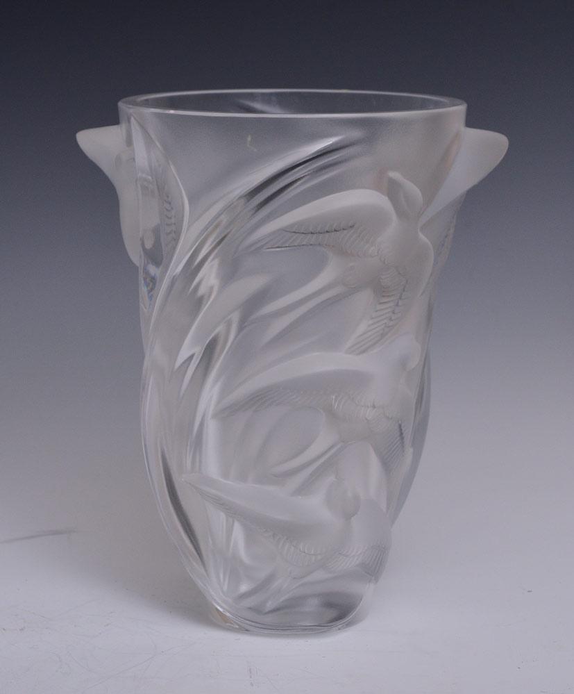 Lalique Martinets Frosted Crystal Vase (1 of 2)
