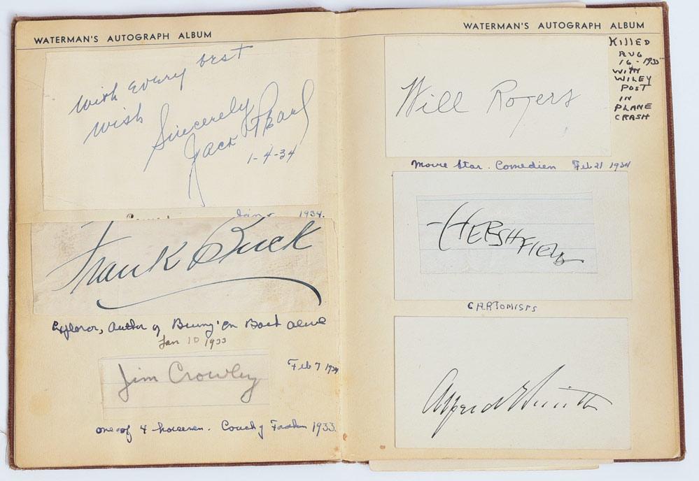 1930's Autograph Book with Will Rogers (1 of 8)
