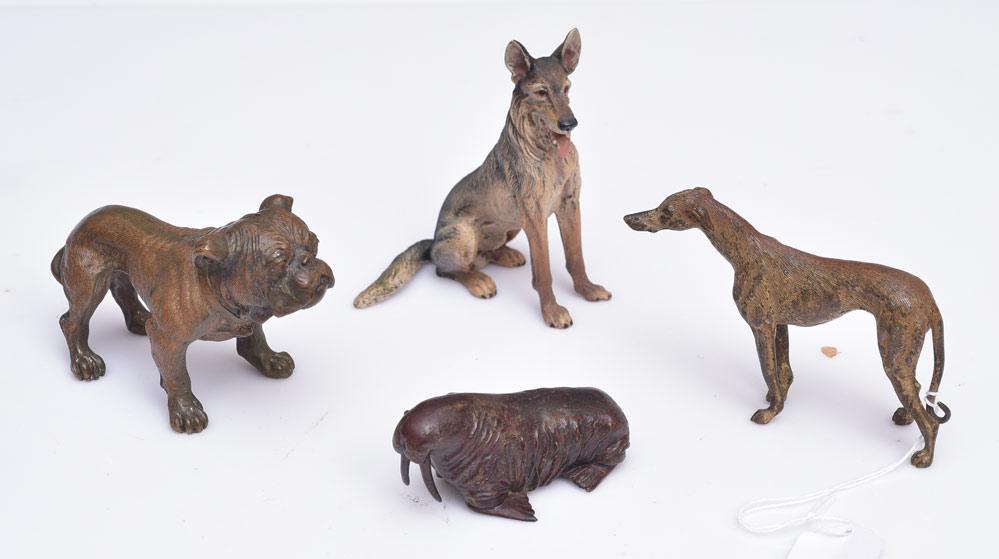 Four Cold Painted Bronze Animal Figures (1 of 2)