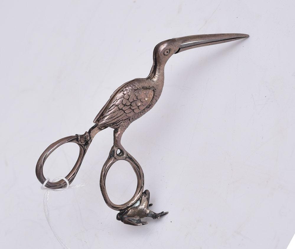 Victorian German Silver Stork Umbilical Cord Clamp (1 of 1)