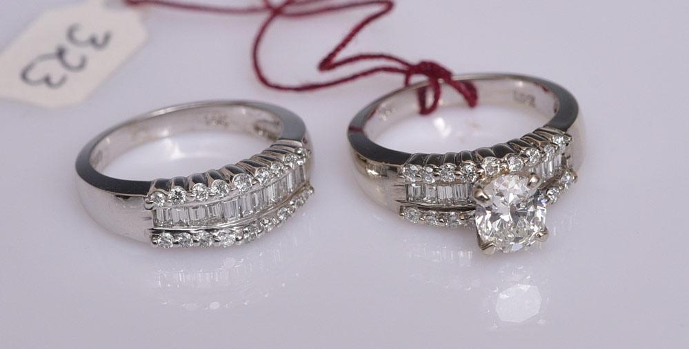 14k Gold Diamond Wedding Ring Set (1 of 1)
