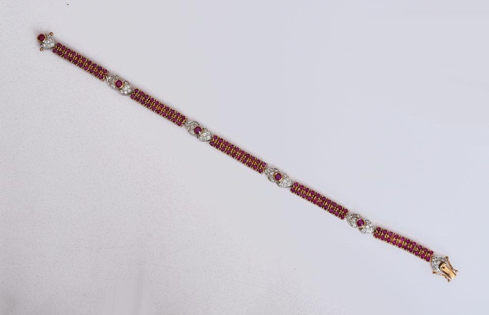 14k Gold Ruby and Diamond Bracelet (1 of 1)