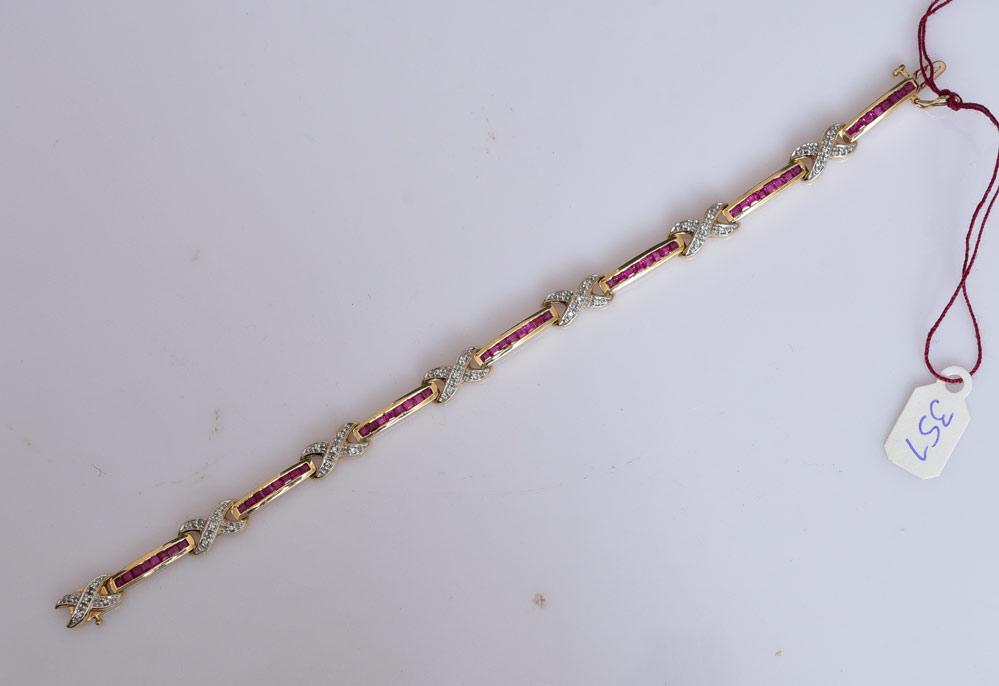 14k Gold Ruby and Diamond Bracelet (1 of 1)