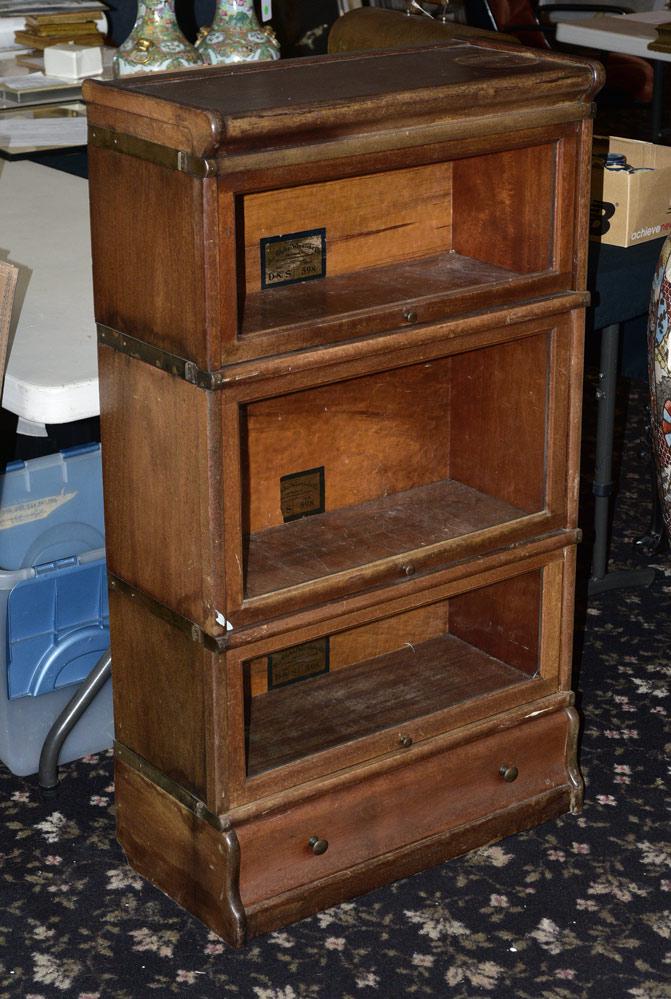 Globe-Wernicke Three Stack Mahogany Bookcase (1 of 1)