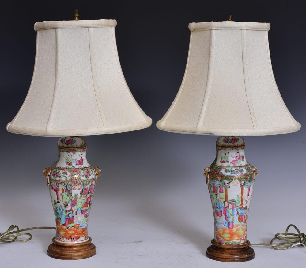 Pair of Rose Medallion Table Lamps (1 of 1)