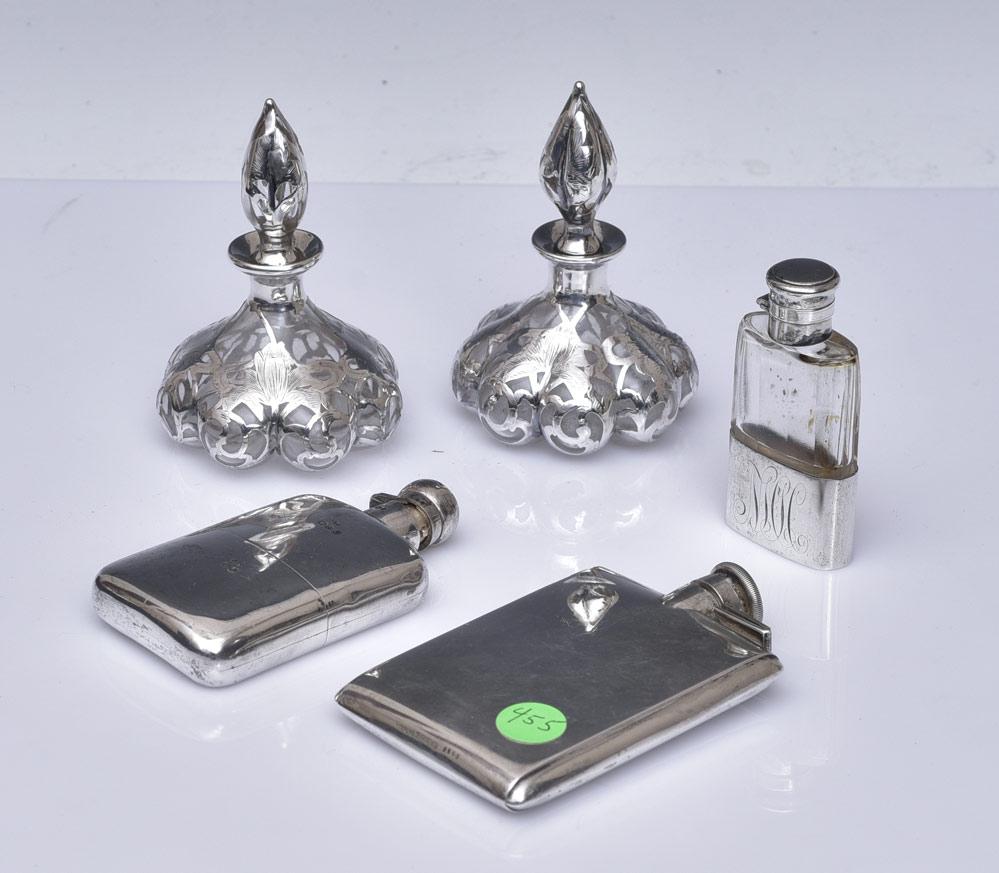 Sterling Silver Flasks and Silver Overlay Perfumes (1 of 1)