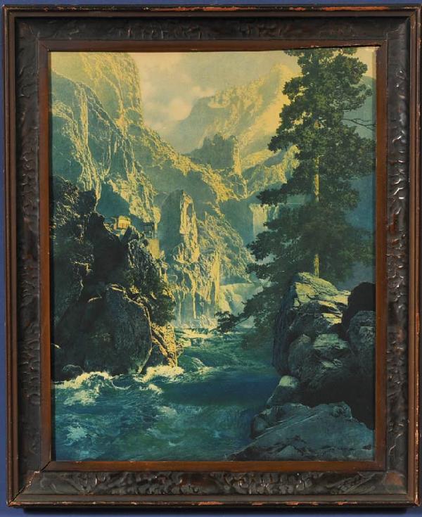 MAXFIELD PARRISH Spirit of Transportation 20"x 15 1: MAXFIELD PARRISH Spirit of Transportation 20"x 15 1/2" lithograph circa 1930