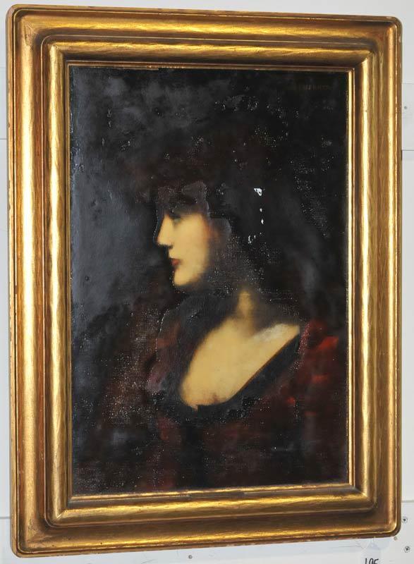 attributed to J.J. HENNER Portrait of a Lady 22"x : attributed to J.J. HENNER Portrait of a Lady 22"x 15" oil on canvas